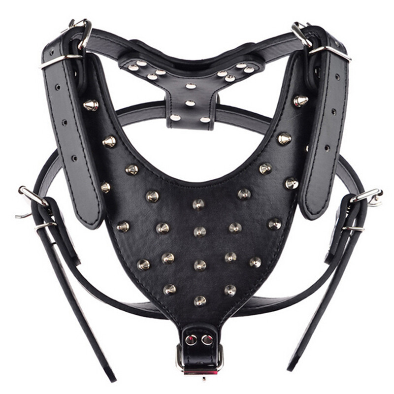 Ham pentru câini, cu țepi, din piele PU, pentru câini, pentru câini mare, Pitbull, Bully Husky Terrier, pentru câini mare, pentru câini, cu diamant, din PU