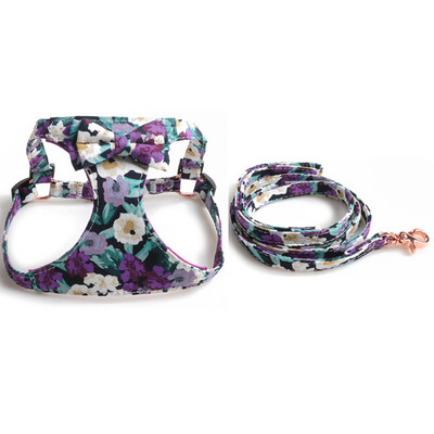 Σκύλος γάτα μπουλντόγκ λουρί Ρυθμιζόμενο γιλέκο Σετ λουριών λουριών λουλουδιών λουλούδια παπιγιόν για μικρά μεσαία μεγάλα κατοικίδια Αξεσουάρ