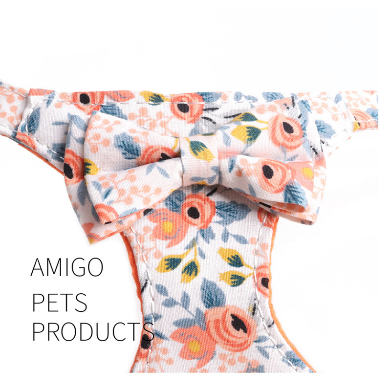 Σκύλος γάτα μπουλντόγκ λουρί Ρυθμιζόμενο γιλέκο Σετ λουριών λουριών λουλουδιών λουλούδια παπιγιόν για μικρά μεσαία μεγάλα κατοικίδια Αξεσουάρ