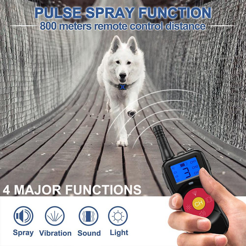 4 zgarda de dresaj pentru câini cu șocuri electrice automate zgarda de dresaj pentru câini cu control de la distanță zgarda anti-latrat pentru câini zgarda de dresaj cu pulverizare