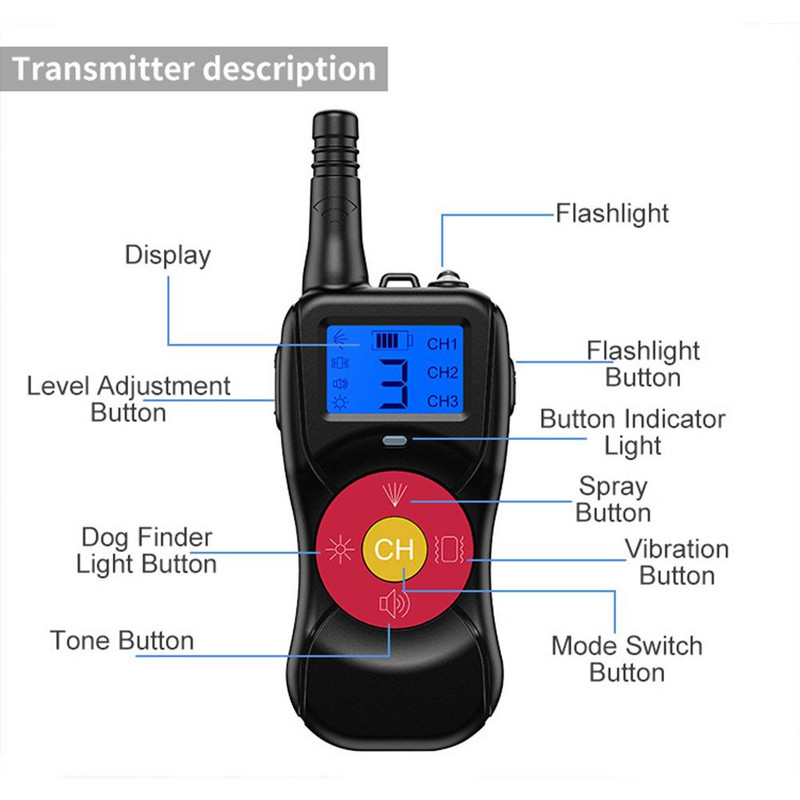 4 zgarda de dresaj pentru câini cu șocuri electrice automate zgarda de dresaj pentru câini cu control de la distanță zgarda anti-latrat pentru câini zgarda de dresaj cu pulverizare