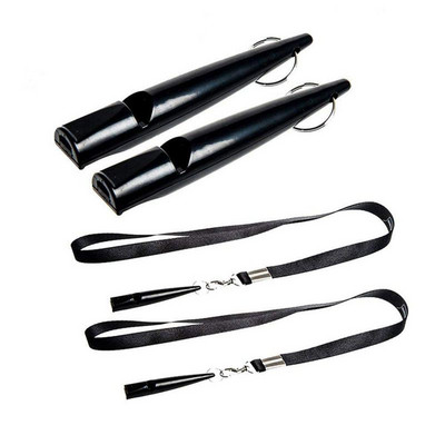 Šunų dresūros švilpukai, šuns švilpukas 210.5 su virvele, juodas šuns švilpukas, skirtas atšaukti, lojimas (2 pakuotės)