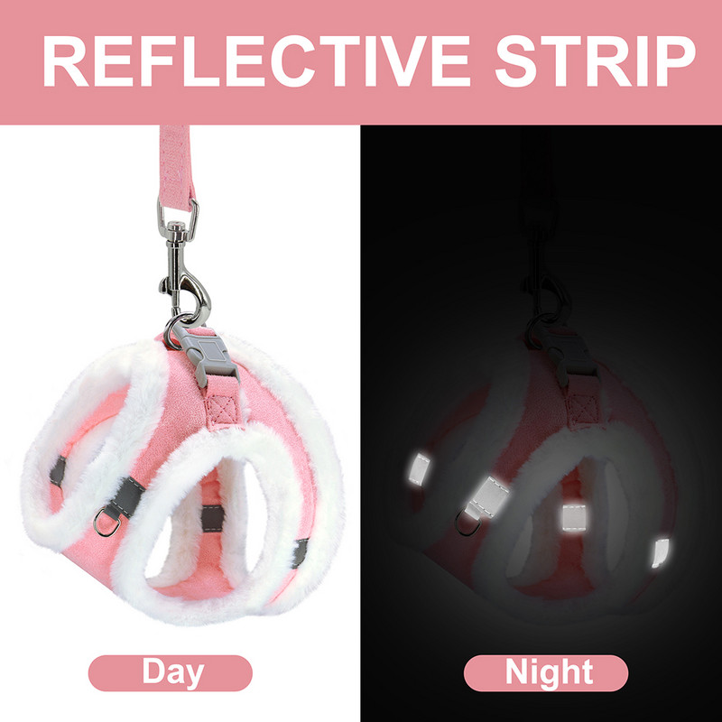 Peegeldav talvine soe koerarakmete jalutusrihma komplekt Pehme paks lemmiklooma vesti rakmete rihm reguleeritav väikestele keskmistele suurtele koertele chihuahua