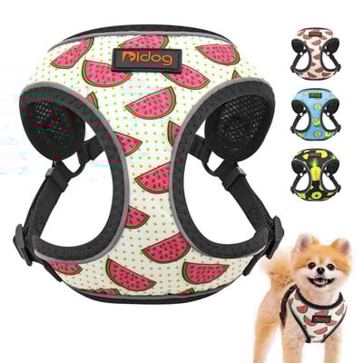 Tīkla neilona suņu siksnas atstarojošas kucēnu kaķu zirglietas Veste Cute Printed Chihuahua Jorkšīras veste regulējama maziem suņiem kaķiem