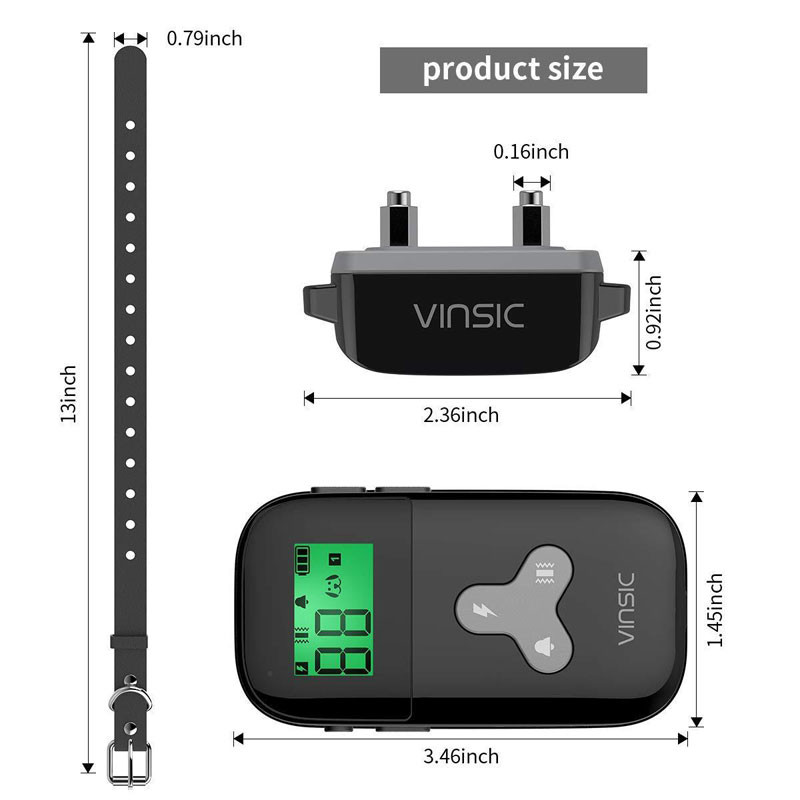 Zgarda electrică de dresaj pentru câini de 300 m, impermeabilă, cu telecomandă, reîncărcabilă pentru câini de toate dimensiunile, cu vibrații de șoc