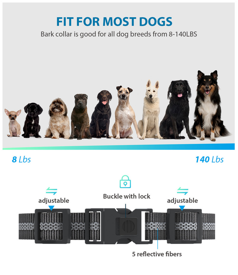Oprire automată inteligentă a lătratului cu senzor dublu Tehnologie anti-judecare greșită Dispozitive anti-latră rezistente la apă