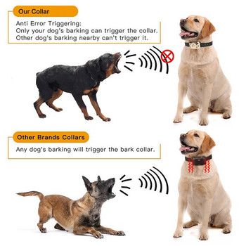 Автоматичен нашийник против лай Вибрационен звук Интелигентен нашийник за домашни любимци Акумулаторен нашийник за кучета за спиране на лаенето IP7 Водоустойчиви нашийници за обучение на кучета