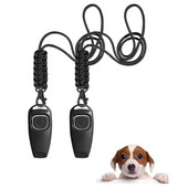 2 bucăți 2-în-1 portabil pentru antrenament pentru animale de companie Clicker Stop Lătrat Fluier Instrument de ajutor pentru antrenament Antrenor profesional de câini de înaltă frecvență