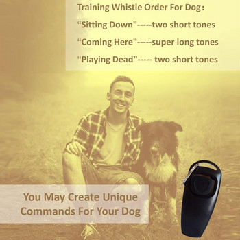 2 τμχ 2 σε 1 φορητό πρόγραμμα εκπαίδευσης κατοικίδιων κατοικίδιων κατοικίδιων ζώων Stop Barking Whistle Training Aid Tool Professional High Frequency Dogs Trainer