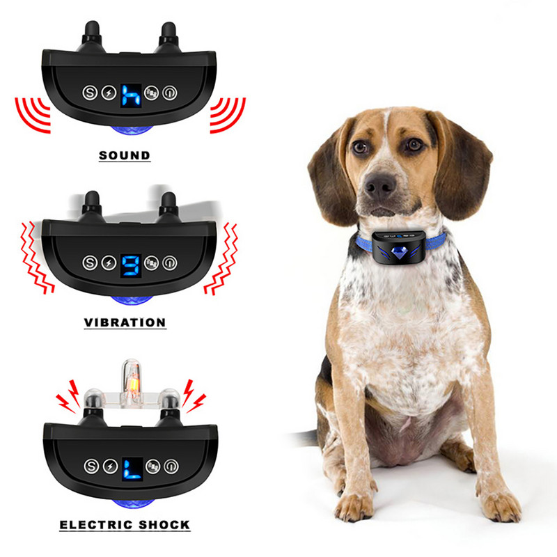 10 buc Opritor pentru lătrat de câine Opritor pentru lătrat pentru animale de companie șoc electric Opritor automat pentru lătrat zgarda de dresaj de câine