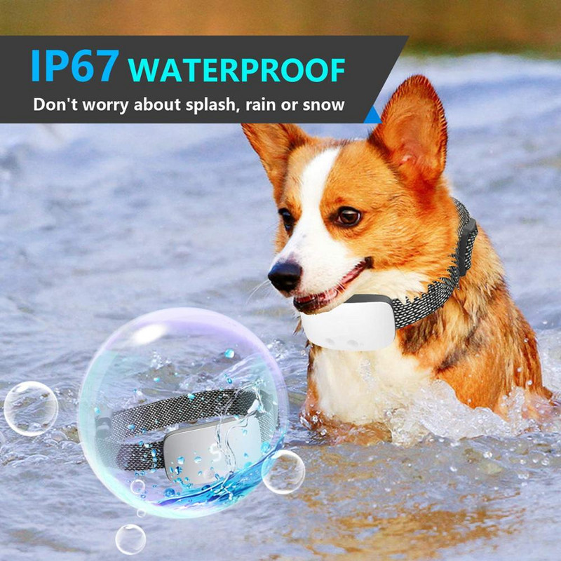 Κολάρο σκύλου κατά του φλοιού IP67 Ηλεκτρικό σοκ Δόνηση Μπιπ Χωρίς γάβγισμα Αυτόματο κολάρο εκπαίδευσης για σκύλους Επαναφορτιζόμενα αξεσουάρ σκύλων