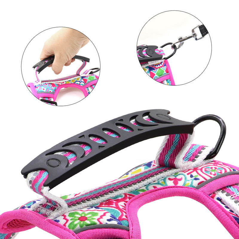 Hingavad prantsuse buldogi rakmete vest käepidemega nailonist helkurvõrgust lemmikloomade koerarakmed, mida saab reguleerida keskmise suure koera pitbulli jaoks