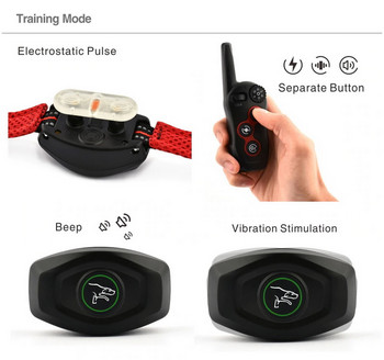 Remote Control Dog Training & Anti Bark Collar 400M Rechargeable Electric Waterproof Collar