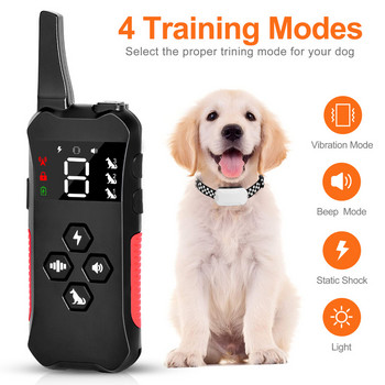 USB 800m дистанционно Електронни нашийници за обучение на домашни кучета 4 режима Antibark Електронни шокови нашийници за обучение на кученца Консумативи Водоустойчиви