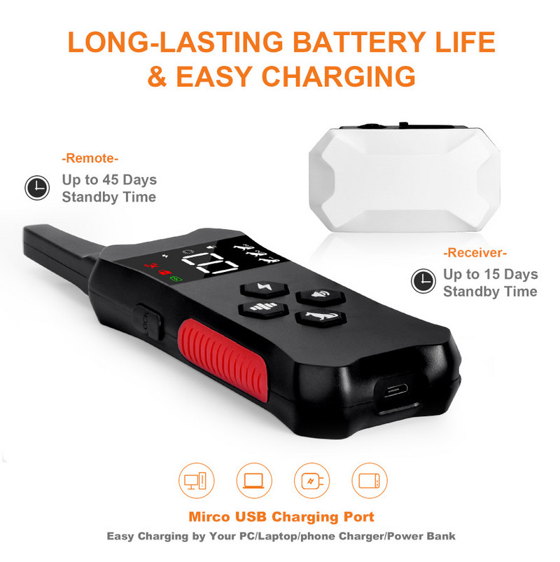 USB 800m kaugjuhtimispuldiga elektroonilised lemmikloomade koerte treenimiskaelarihmad 4 režiimiga Antibark elektrooniline šokitreening kaelarihmad kutsikatarvikud veekindlad