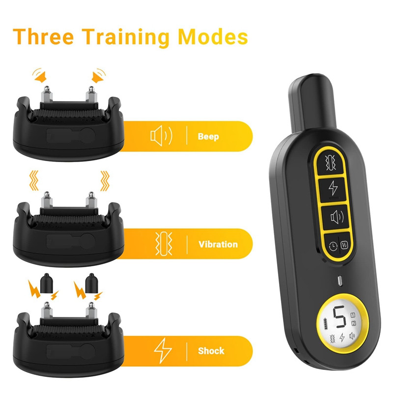 Zgarda de șoc pentru câini Zgarda de dresaj pentru câini, impermeabilă, cu telecomandă reîncărcabilă, rază de control de 1200 de metri, pentru câini mici/medii/mari