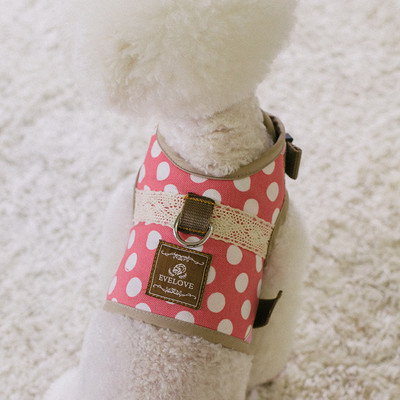 Set de lesă pentru ham pentru câini Kawaii, ham personalizat pentru animale de companie, vestă pentru animale de companie, reglabilă, respirabilă, pentru câini de talie mică, articole drăguțe, accesorii pentru animale de companie