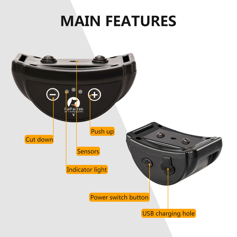 Guler auto anti-lătrat, cu vibrații, zgarda de dresaj pentru câini, dispozitiv pentru câini, zgarda anti-lătrat, control pentru câini, reîncărcabilă, fără șoc static.