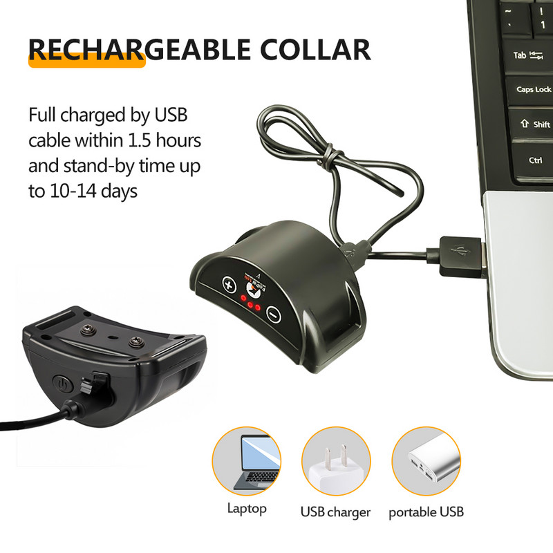 Guler auto anti-lătrat, cu vibrații, zgarda de dresaj pentru câini, dispozitiv pentru câini, zgarda anti-lătrat, control pentru câini, reîncărcabilă, fără șoc static.