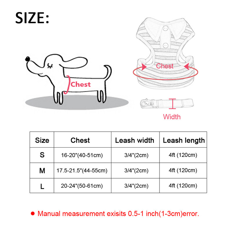 Hingavad koerarakmed Vest Reguleeritavad kutsikate rakmed ja jalutusrihma komplekt väikestele keskmistele koertele Nailonist lemmikloomade rinnarihm chihuahuale