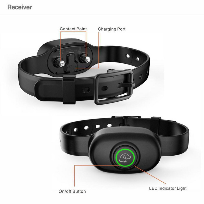 Zgarda pentru câini de companie LCD/oprior pentru lătrat Dispozitiv de dresaj pentru câini de la distanță Guler de șoc electric pentru câini Receptor rezistent la apă
