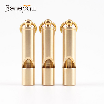 Benepaw Vintage Brass Dog Whistle For Pet Behavior Training Portable Quality Clear Lound Sound Stop Barking Aids Ключодържател