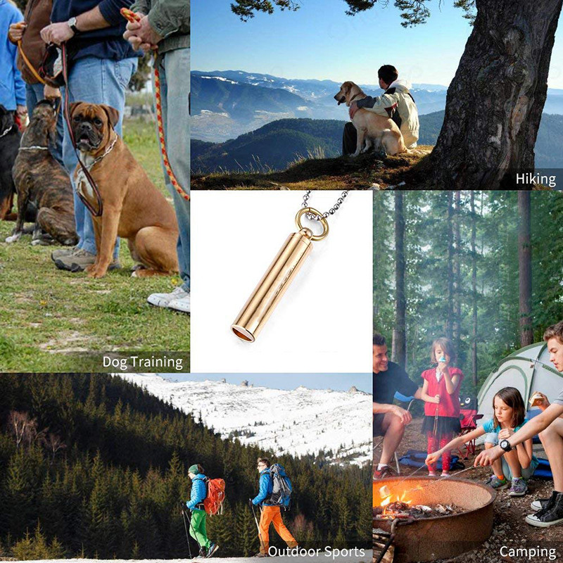 Vintage mjedena zviždaljka za pse Benepaw za obuku ponašanja kućnih ljubimaca, prijenosna, kvalitetna, jasan glasan zvuk, privjesak za pomoć pri prestanku lajanja