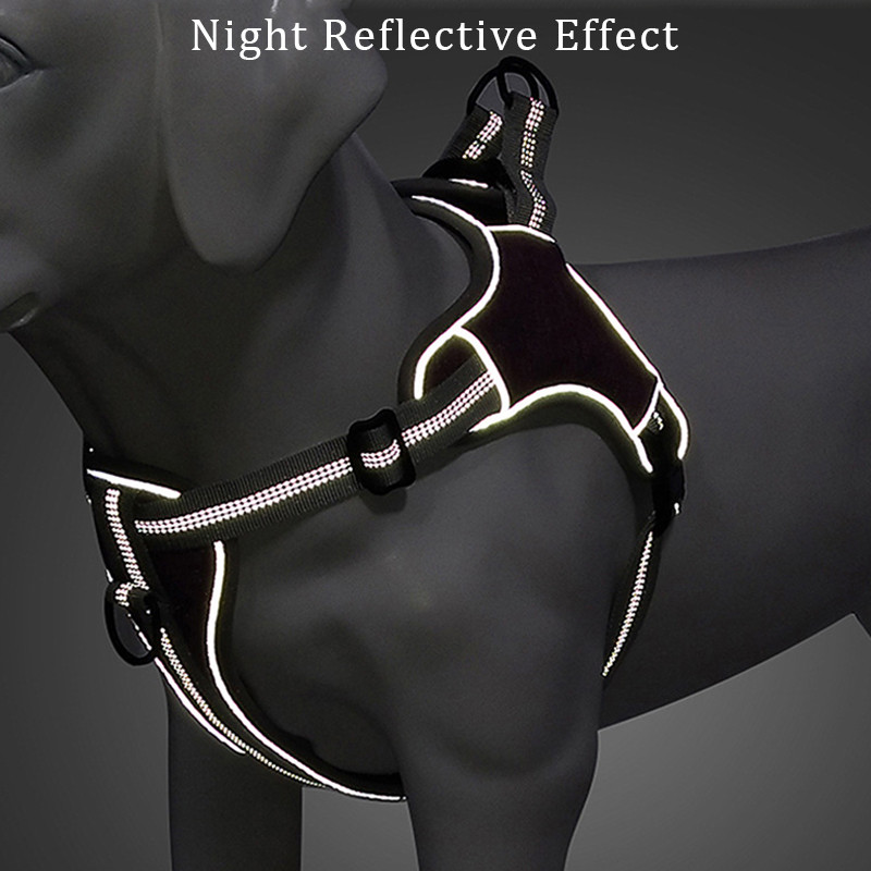 Harnaș pentru câini din pânză Oxford în carouri Vestă Ham reflectorizant, respirabil, pentru câini de talie medie, pentru câini de talie medie, antiexplozie, fără tragere