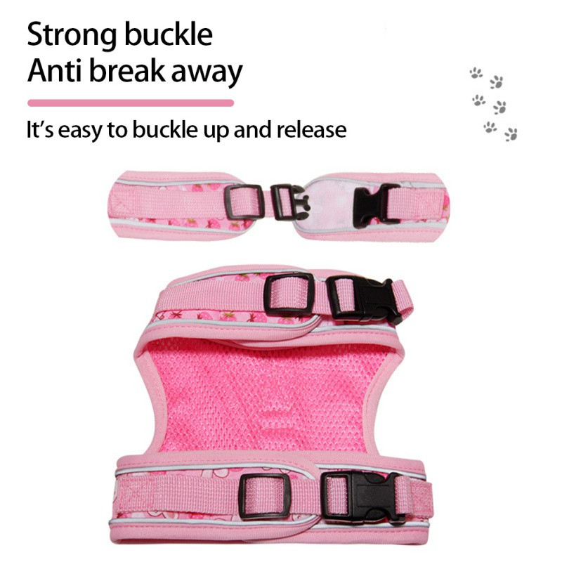 Harnaș pentru câini cu imprimeu iepure de desene animate, piept cu plasă, curea drăguță pentru ham pentru animale de companie, vestă pentru animale mici, chihuahua, ursuleț Yorkshire pug