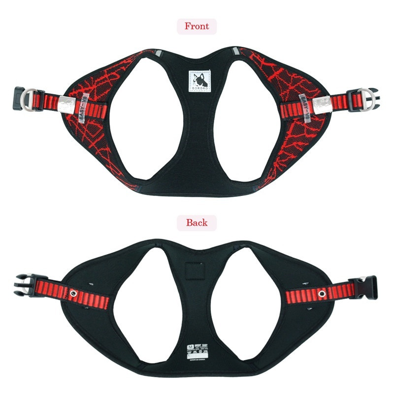 Ham pentru câini din nailon 3M, reflectorizant, vestă pentru câini, fără plasă de tragere, hamuri ajustabile pentru animale de companie pentru buldog francez, pitbull