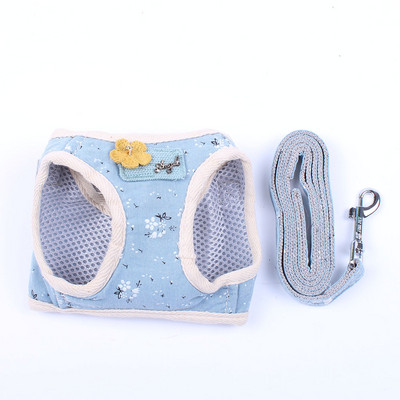 Νέο γιλέκο χειριστηρίου λουλουδιών λουλουδιών για σκύλους γάτας Σκύλος Σετ λουριών σκύλου για κατοικίδιο ζώο κουταβιού Ζώνη μαλακό κολάρο βόλτας 3 χρώματα 3 μεγέθη