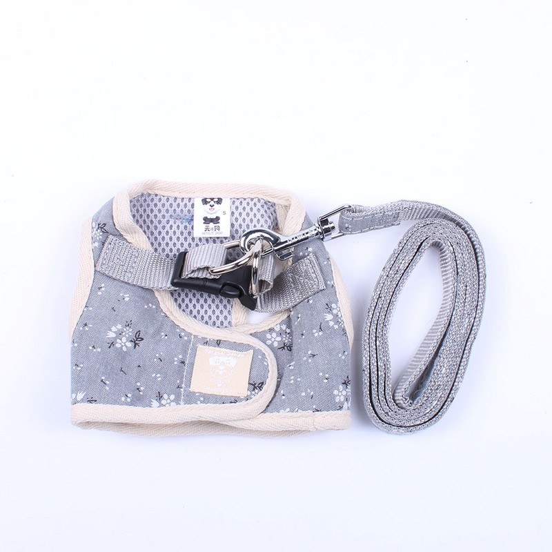 Νέο γιλέκο χειριστηρίου λουλουδιών λουλουδιών για σκύλους γάτας Σκύλος Σετ λουριών σκύλου για κατοικίδιο ζώο κουταβιού Ζώνη μαλακό κολάρο βόλτας 3 χρώματα 3 μεγέθη