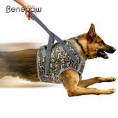 Benepaw Durabil Lift Ham Ham pentru câini Fără tragere Elastic Nylon Mâner Suport Reflexiv Ajustabil Vesta pentru animale de companie Recuperare picioare rănite din spate