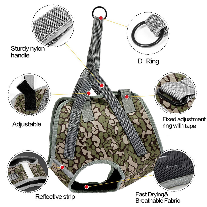 Benepaw Durabil Lift Ham Ham pentru câini Fără tragere Elastic Nylon Mâner Suport Reflexiv Ajustabil Vesta pentru animale de companie Recuperare picioare rănite din spate