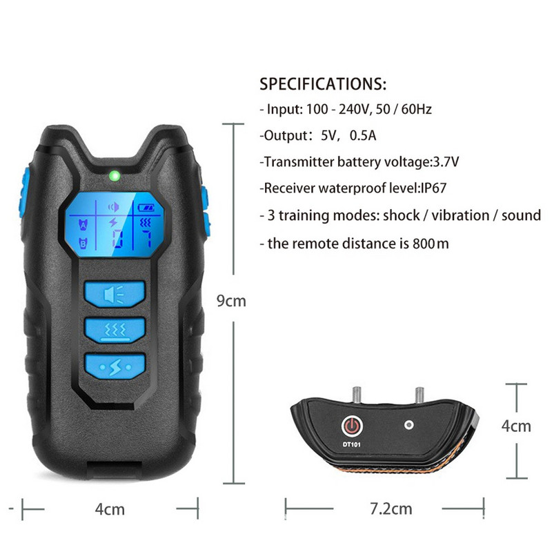 Sunet Soc Vibrație Reîncărcabil Reîncărcabil Guler Anti-Lătrat Antrenamentul câinilor de companie