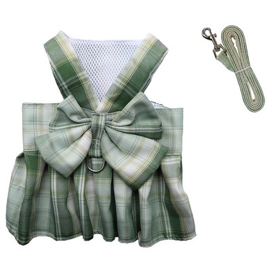 Φούστα με κολάρο σκύλου με φιόγκο Χαριτωμένο λουρί για κατοικίδια με λουρί στήθους σχοινί έλξης γάτα σκυλιά Ρούχα λουρί Γιλέκο Princess Tutu φόρεμα Φούστα