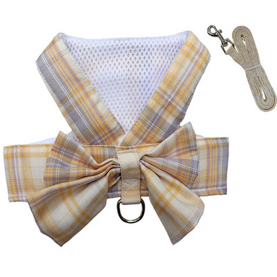 Φούστα με κολάρο σκύλου με φιόγκο Χαριτωμένο λουρί για κατοικίδια με λουρί στήθους σχοινί έλξης γάτα σκυλιά Ρούχα λουρί Γιλέκο Princess Tutu φόρεμα Φούστα