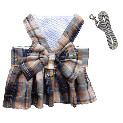 Φούστα με κολάρο σκύλου με φιόγκο Χαριτωμένο λουρί για κατοικίδια με λουρί στήθους σχοινί έλξης γάτα σκυλιά Ρούχα λουρί Γιλέκο Princess Tutu φόρεμα Φούστα