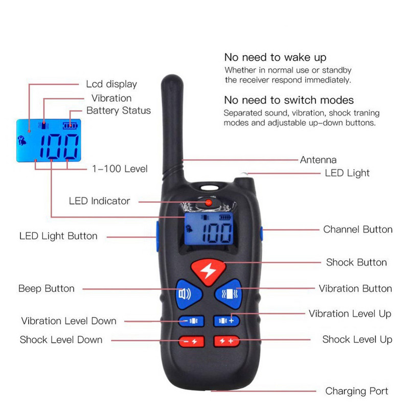 Anti Bark Remote 1500ft Range Training Ovratnik u Vodootpornom za Dog Act Tech LED 100g2280