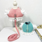 Σετ λουριών και λουριών για σκύλους για κατοικίδια Χαριτωμένο ρυθμιζόμενο λουρί για κουτάβι Χωρίς έλξη για υπαίθριο ταξίδι Μικρό σκύλο Αξεσουάρ για κατοικίδια Chihuahua York