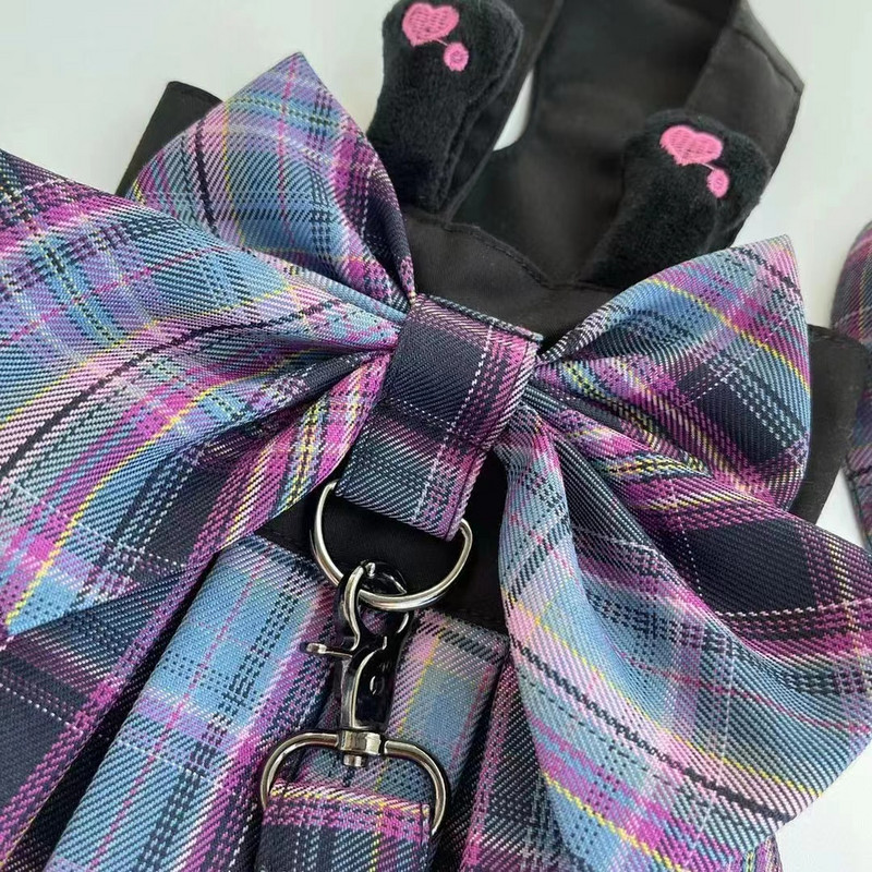 Haine pentru animale de companie Fusta cățelușă Vestă de vară Costum de tracțiune Frumusețe cu fundă Rochie în carouri Dulce Vestă pentru câini Mici Jachetă pentru pisici Yorkshire Chihuahua