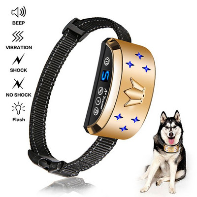 Automaatne koera haukumisvastane kaelarihm koera treeningkaelarihm Uus digitaalne ekraan veekindel laetav haukumiseta koera kaelarihm