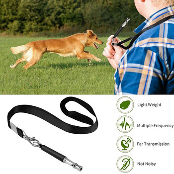 5 БР. Ултразвукова свирка за обучение на кучета за припомняне и контрол на лаенето, с каишка за въже Професионални свирки за кучета