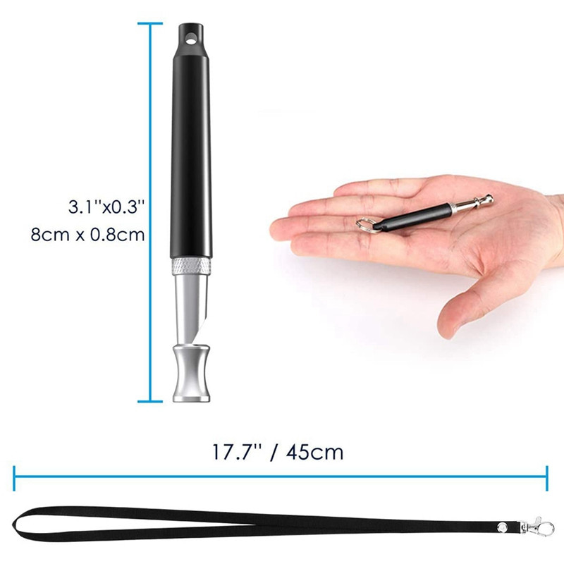 Ultrazvučna zviždaljka za dresuru pasa od 5 kom za prisjećanje i kontrolu lajanja, s remenom za vrpcu Profesionalne zviždaljke za pse