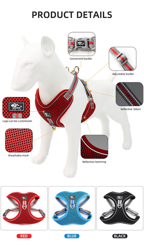 Set de ham și lesă pentru animale de companie Vestă cu plasă moale pentru câini, reflectorizant reglabil pentru câini de talie medie, curea pieptului, frânghie de tracțiune, accesorii pentru animale de companie