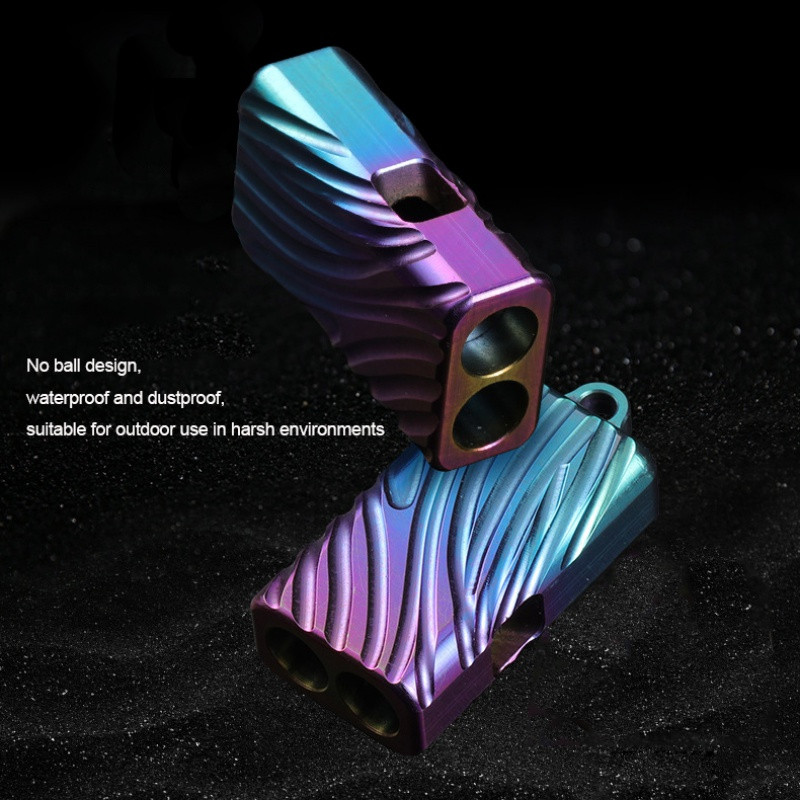 Antrenament câine fluier de supraviețuire de urgență din aliaj de titan pentru camping în aer liber Fluier multifuncțional cu dublă frecvență