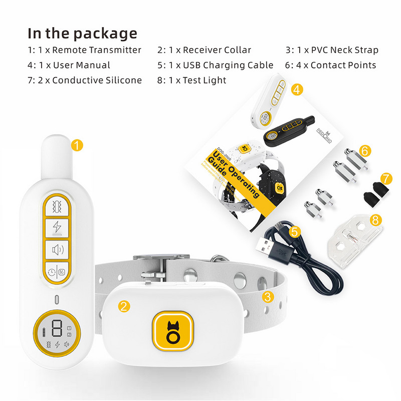 500 m kaugtreeningu kaelarihm haukumisvastane laetav veekindel intelligentne automaatne kaelarihm väikesele keskmisele suurele lemmikloomakoerale