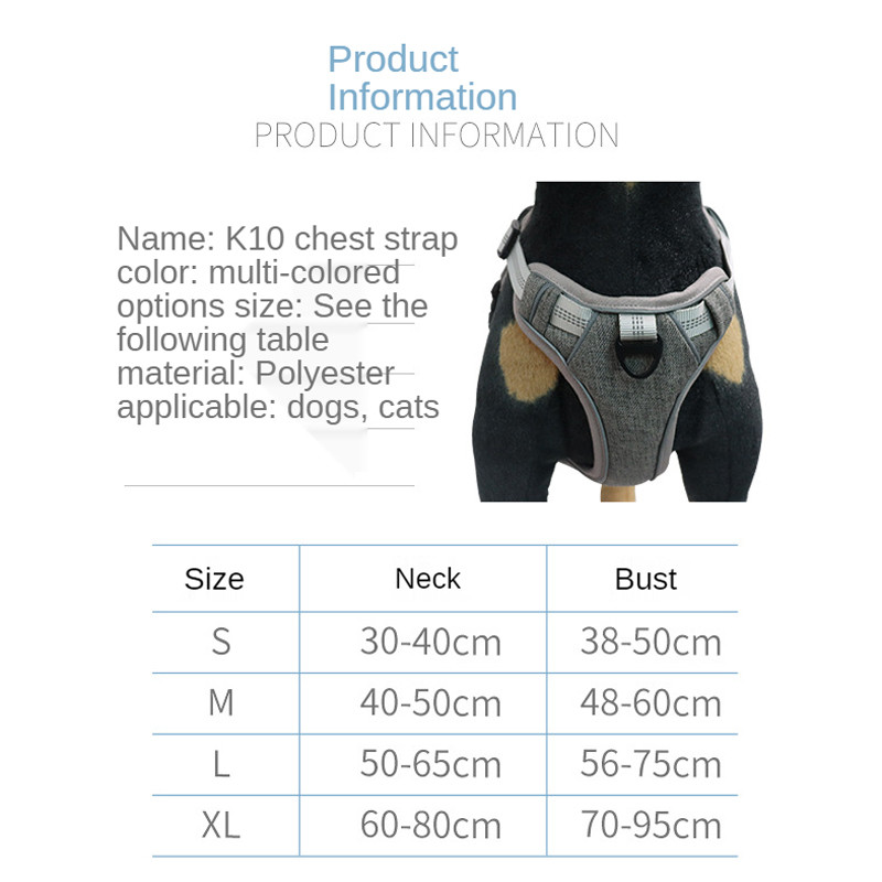 Ζελέ σκύλου Γιλέκο αντανακλαστικής ρυθμιζόμενης ζώνης λουριών για μεσαίου μεγέθους σκύλους Εκπαίδευση για περπάτημα Μόλυβδος Ζώνες Αξεσουάρ για σκύλους
