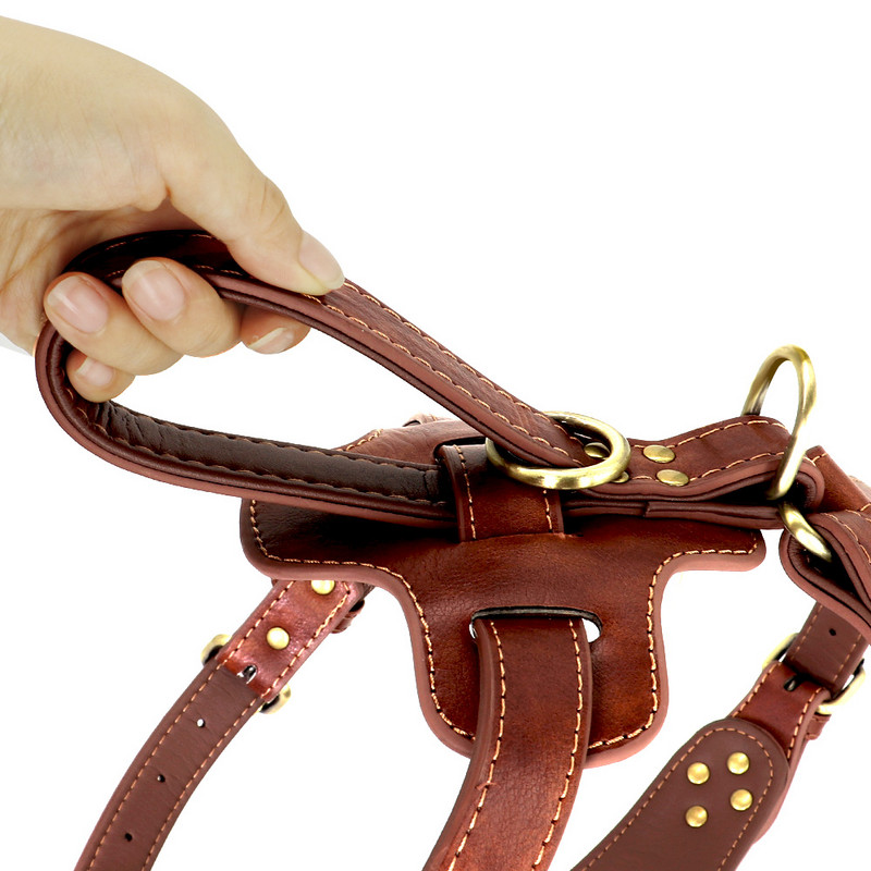 Egyedi bőr kutyahám tüskés szöges kutyahám mellény Személyre szabott bőr hám közepes nagy méretű kutyák számára Pitbull Bulldog