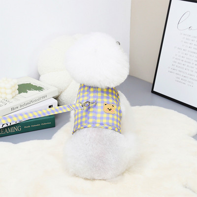 Σετ λουριών λουριών λουριών γάτας για σκύλους No Pull Cute Bear καρό γιλέκο με λουρί για λουρί σκύλου για σκύλους για τεριέ Τσιουάουα για περπάτημα